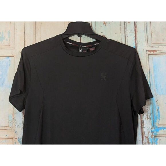 Spyder Active ProWEB Mens Size Medium Black Short Sleeve Crew Neck T-Shirt - Picture 4 of 10